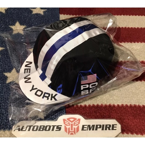 Vintage Ralph Lauren POLO SPORT USA CYCLING NEW YORK BROOKLYN Cap S/M Pwing Rlpc - Picture 2 of 11